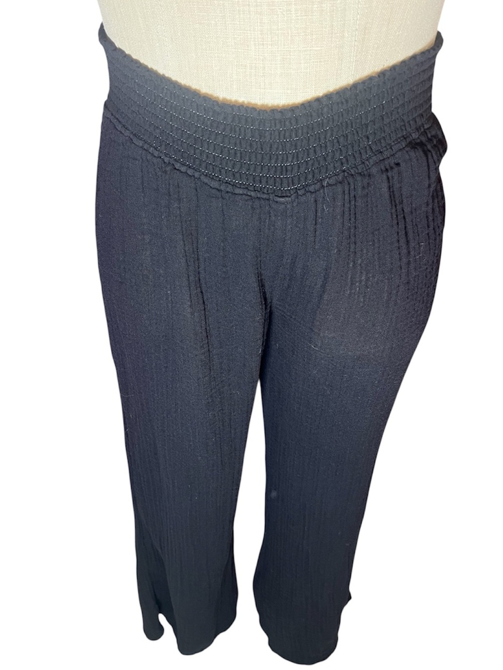 🖤Michael Stars Susie Wide Leg Smocked Waist Cotton Gauze Pants